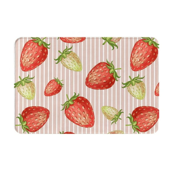Fotbe Extra Durable Door Mat - Dirt Trapping Outdoor Welcome Mats - Non-Slip Outdoor Door Mats - Low Profile Front Door Mat - Indoor (16" x 24", Strawberries )