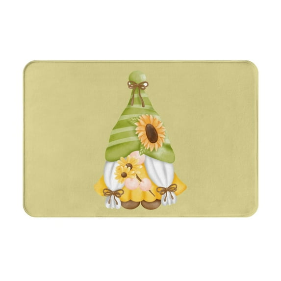 Fotbe Extra Durable Door Mat - Dirt Trapping Outdoor Welcome Mats - Non-Slip Outdoor Door Mats - Low Profile Front Door Mat - Indoor (16" x 24", Sunflower Gnomes )