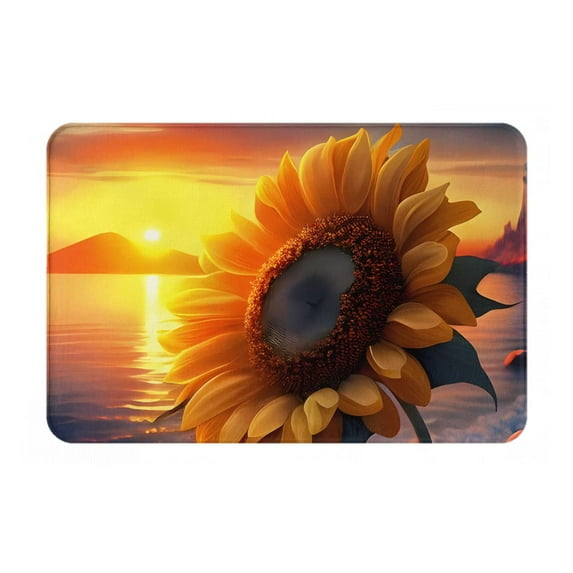 Fotbe Extra Durable Door Mat - Dirt Trapping Outdoor Welcome Mats - Non-Slip Outdoor Door Mats - Low Profile Front Door Mat - Indoor (16" x 24", Sunset Coast Sunflower )