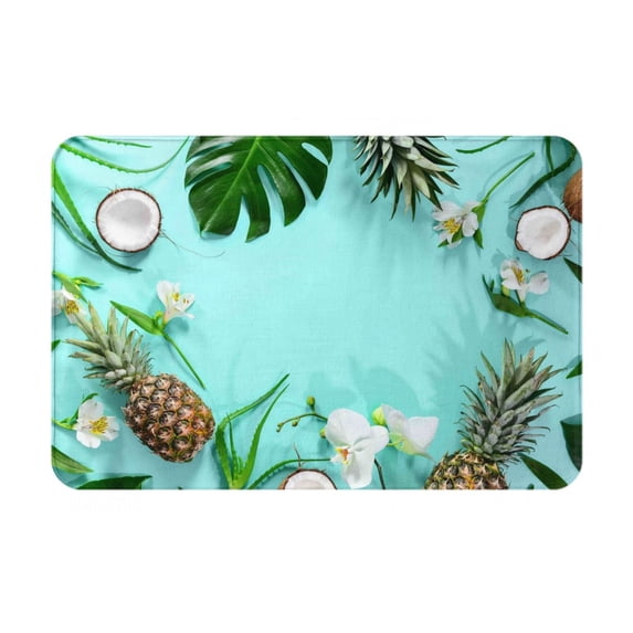 Fotbe Extra Durable Door Mat - Dirt Trapping Outdoor Welcome Mats - Non-Slip Outdoor Door Mats - Low Profile Front Door Mat - Indoor (16" x 24", Tropical Pineapple )