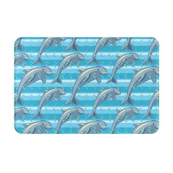 Fotbe Extra Durable Door Mat - Dirt Trapping Outdoor Welcome Mats - Non-Slip Outdoor Door Mats - Low Profile Front Door Mat - Indoor (16" x 24", Dolphin )