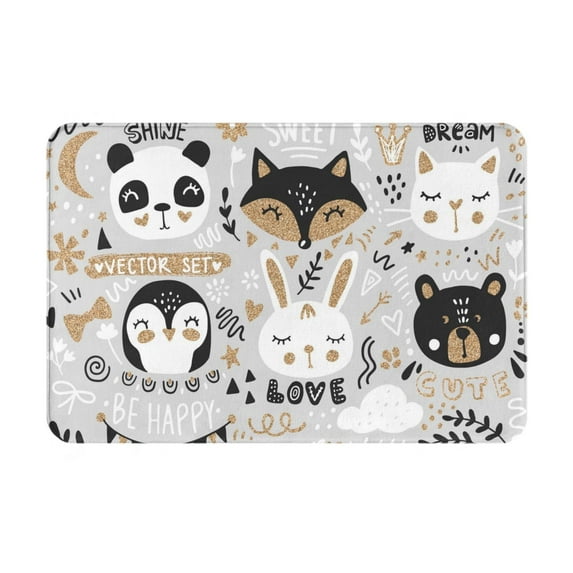 Fotbe Extra Durable Door Mat - Dirt Trapping Outdoor Welcome Mats - Non-Slip Outdoor Door Mats - Low Profile Front Door Mat - Indoor (16" x 24", Funny Animals Series )