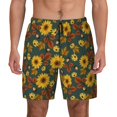 thumbnail image 1 of Fotbe Fall Daisy Leaf Nuts Men’s Swim Trunks Quick Dry Swim Shorts Board Shorts with Mesh Lining-X-Large, 1 of 9