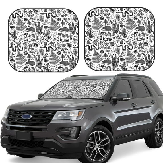 Fotbe Fall Forest 2-Piece Car Windshield Sun Shade | Sun Blocker for Car Windshield | Foldable Automotive Interior Accessories for Sun Protection-Medium