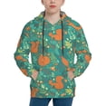 thumbnail image 1 of Fotbe Fall Forest Squirrel Pattern Youth Pullover Hooded Sweatshirt, Boys Hoodie, Kangaroo Pocket Hoodie for Kids Girls -Large, 1 of 6
