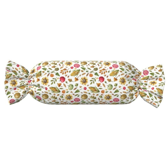 Fotbe Fall Fruits And Vegetables Pattern Cervical Neck Pillow, Candy Pillow, Roll Foam Pillows, Bolster Pillow, Round Neck Pillows Support for Sleeping | Bolster Pillow