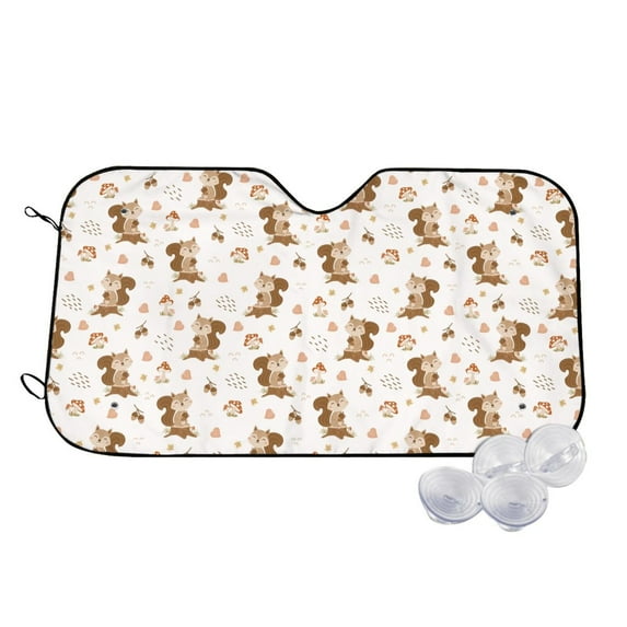 Fotbe Fall Squirrel Car Windshield Sunshade | Sun Visor Protector Front Window Shade, Keeps Out UV Rays, Keeps Your Vehicle Cool-