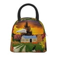 thumbnail image 1 of Fotbe Fall Village Scenery Pattern Lunch Bag, Insulated Lunch Box, Small Leakproof Cooler Food Lunch Containers Reusable High Capacity Lunch Tote Bags for Work, Travel, Outdoor, 1 of 6
