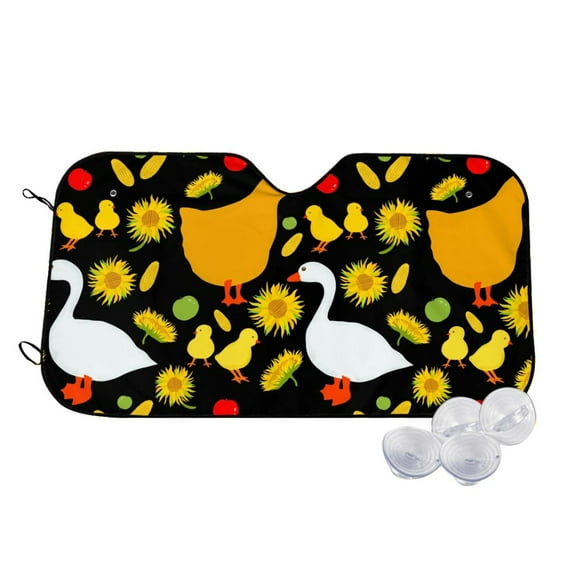 Fotbe Farm Goose Car Windshield Sunshade | Sun Visor Protector Front Window Shade, Keeps Out UV Rays, Keeps Your Vehicle Cool-Small