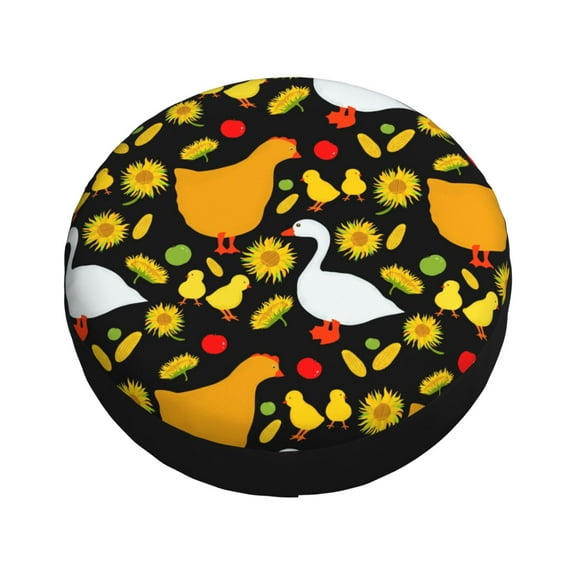 Fotbe Farm Goose Spare Tire Cover Thickening Universal Fit for Jeep, Trailer, RV, SUV, Truck, Tough Tire Wheel Soft Cover-16 inch