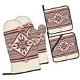 Fotbe Fashion Tatreez for 4Pcs Oven Mitts and Pot Holders, 500℉ Heat