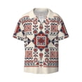 thumbnail image 1 of Fotbe Fashion Tatreez1 print Short Sleeve Button Down Shirts for Men Casual Summer Beach Wrinkle Free Shirt-Small, 1 of 7