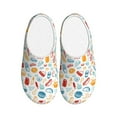 thumbnail image 1 of Fotbe Fast Food 2 Pattern Women's Fuzzy Curly Fur Memory Foam Loafer Slippers Indoor Outdoor Slippers Winter Home Shoes-37/38, 1 of 7