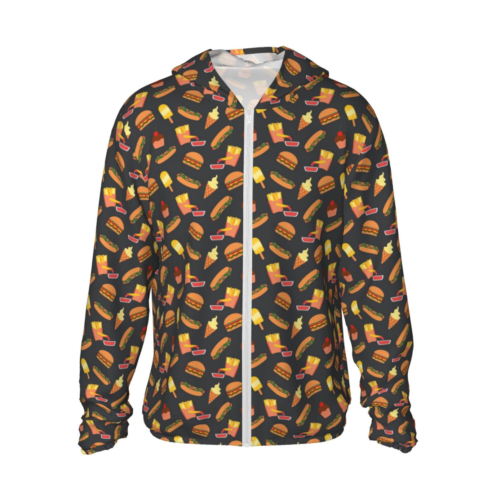 Fotbe Fast Food Men's Women's UPF 50+ Sun Protection Jacket Hooded ...