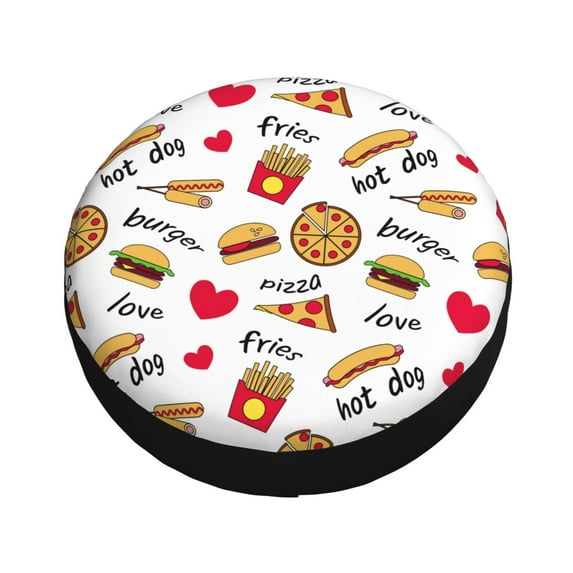 Fotbe Fast Food Spare Tire Cover Thickening Universal Fit for Jeep, Trailer, RV, SUV, Truck, Tough Tire Wheel Soft Cover-16 inch