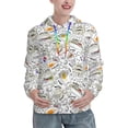 thumbnail image 1 of Fotbe Fastfood 2 Pattern Womens Long Sleeve Hoodie, Pullover Hooded Sweatshirt, Kangaroo Pocket Hoodie with Eye-catching Drawstrings-XX-Large, 1 of 7