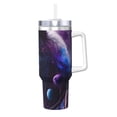 thumbnail image 1 of Fotbe Feathered Wolf Pattern 40oz Ice Bully With Handle And Straw Stainless Steel Vacuum Insulated Cup And 2 In 1 Straw Lid, 1 of 8