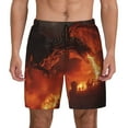 thumbnail image 1 of Fotbe Fiery Dragons Castle Attack Men’s Swim Trunks Quick Dry Swim Shorts Board Shorts with Mesh Lining-Medium, 1 of 1