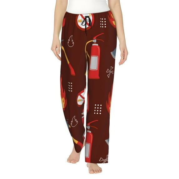 Fotbe Fire Extinguisher Women's Pajama Pants,Sleepwear Pants,Pj Bottoms Drawstring And Pockets-XX-Large