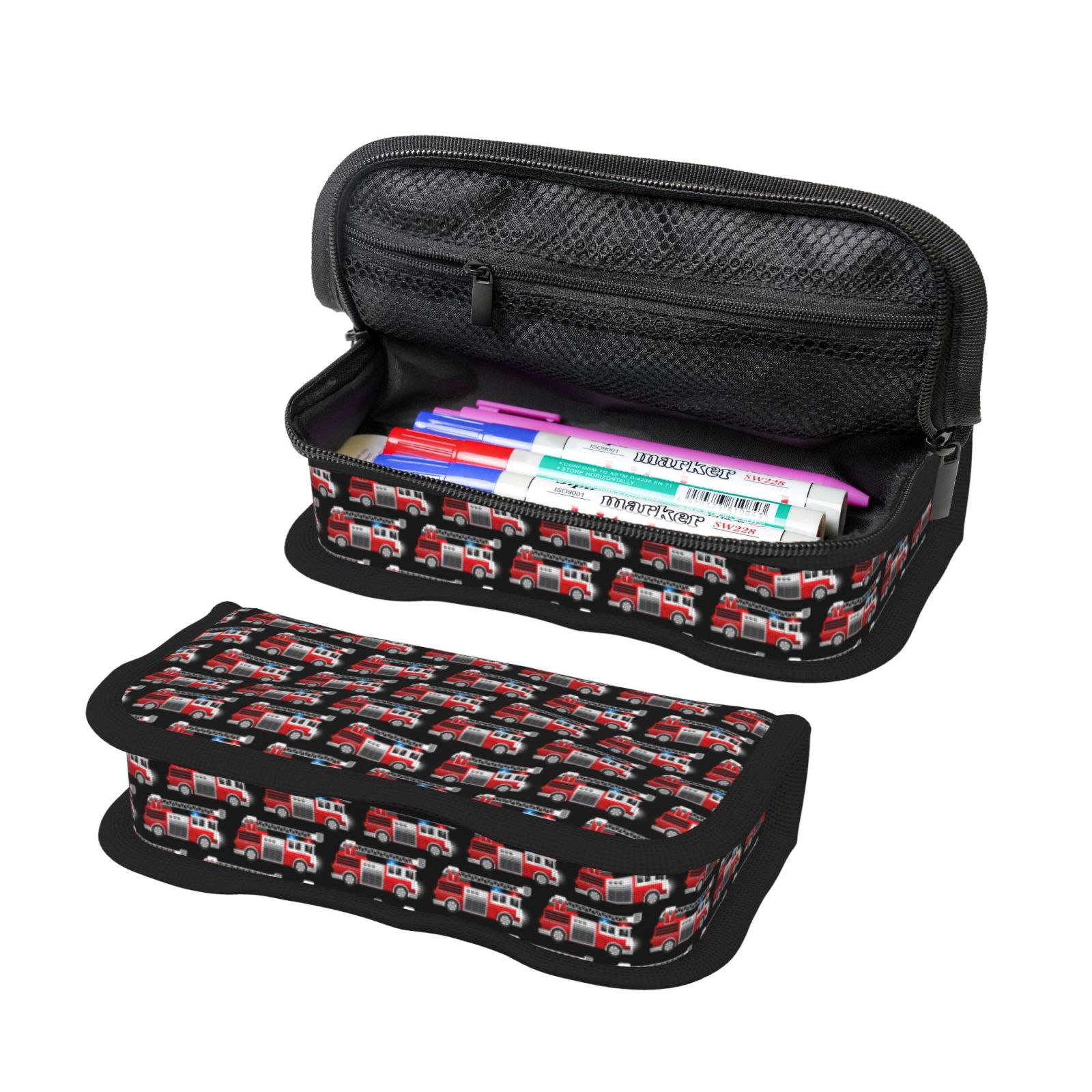 Fotbe Fire And Rescue Truck Pattern Pencil Case Canvas Pen Case Multi Fotbe Fire And Rescue Truck Pattern Pencil Case Canvas Pen Case Multi