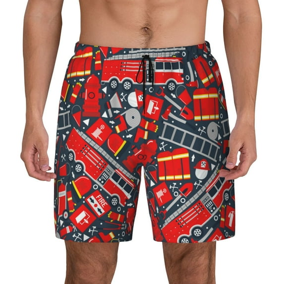Fotbe Fire Sign Men’s Swim Trunks Quick Dry Swim Shorts Board Shorts with Mesh Lining-XX-Large