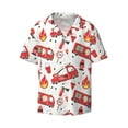thumbnail image 1 of Fotbe Fire Truck print Short Sleeve Button Down Shirts for Men Casual Summer Beach Wrinkle Free Shirt-3X-Large, 1 of 7