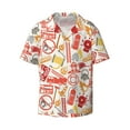 thumbnail image 1 of Fotbe Firefighter Icons print Short Sleeve Button Down Shirts for Men Casual Summer Beach Wrinkle Free Shirt-Medium, 1 of 7