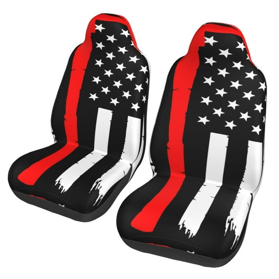 Fotbe Firefighters USA Flag Pattern Automotive Seat Covers for Cars Trucks and SUVs – Car Seat Covers for Front Seats,Protective Seat Covers,Vehicle Seat Covers, Set of 2