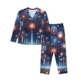 thumbnail image 1 of Fotbe Fireworks1 Pattern Long Sleeve Pajama Set for Women,Sleepwear Set,2-piece Loungewear Set,Soft PJs Comfy Nightwear with Pockets -X-Large, 1 of 7