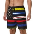 thumbnail image 1 of Fotbe First Responder American Flag Men’s Swim Trunks Quick Dry Swim Shorts Board Shorts with Mesh Lining-3X-Large, 1 of 6