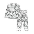 thumbnail image 1 of Fotbe Fish Bones Pattern Long Sleeve Pajama Set for Women,Sleepwear Set,2-piece Loungewear Set,Soft PJs Comfy Nightwear with Pockets -Large, 1 of 7