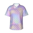 thumbnail image 1 of Fotbe Fish Scale1 Hawaiian Shirt For Men Unisex Summer Beach Casual Short Sleeve Cotton Linen Button Down Shirts-Small, 1 of 9