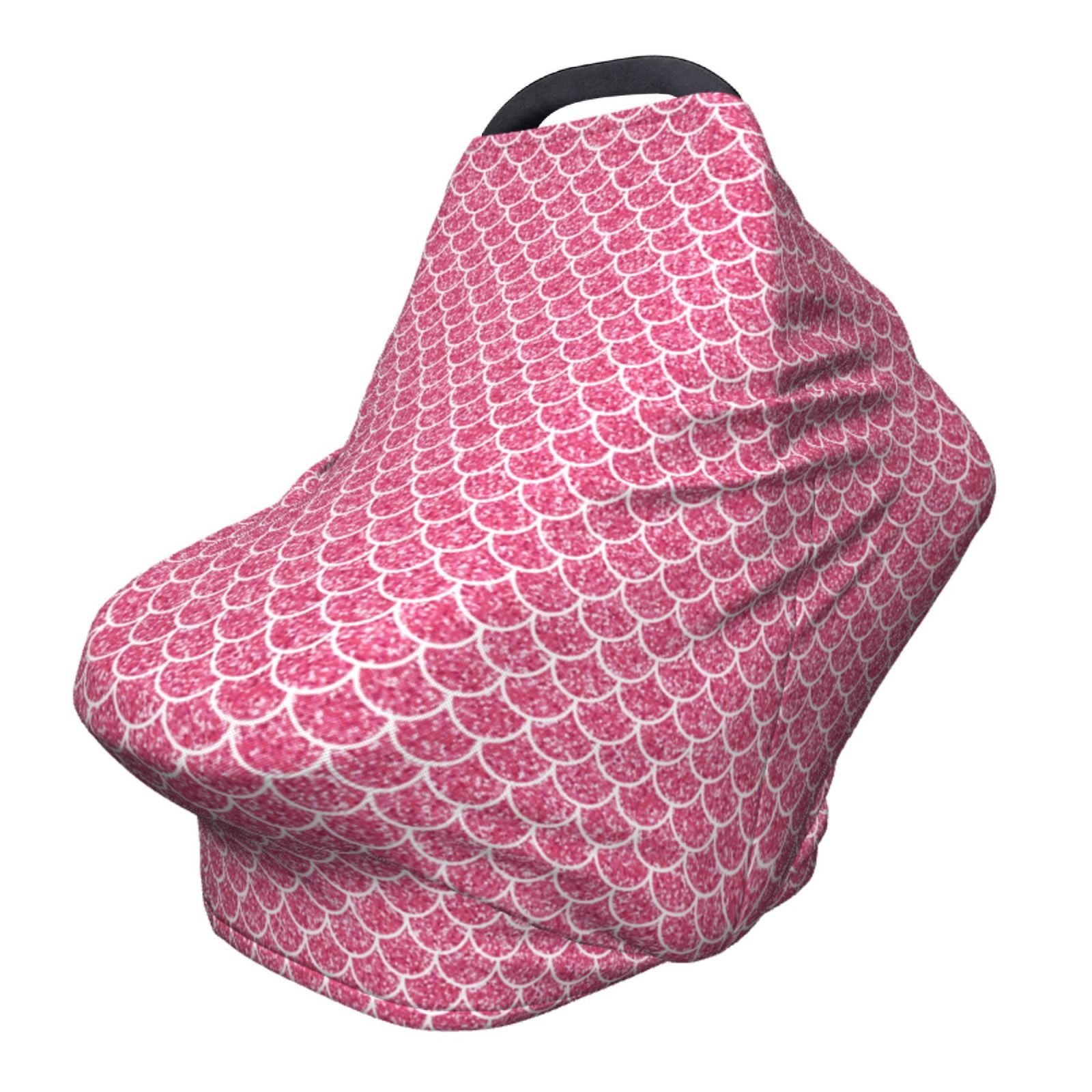 Fotbe Fish Scales Pattern Car Seat Covers for Babies, Nursing Breastfeeding Cover Infant Carseat Canopy, Soft Stretchy Carrier Cover