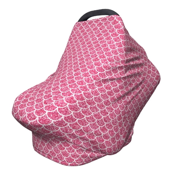 Fotbe Fish Scales Pattern Car Seat Covers for Babies, Nursing Breastfeeding Cover Infant Carseat Canopy, Soft Stretchy Carrier Cover