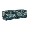 thumbnail image 1 of Fotbe Fish Style Pattern Leather Pencil Case, Pencil Pouch with Durable Zipper, Compact and Stylish Organizer for Stationery, Art Supplies, Travel Essentials, 1 of 7