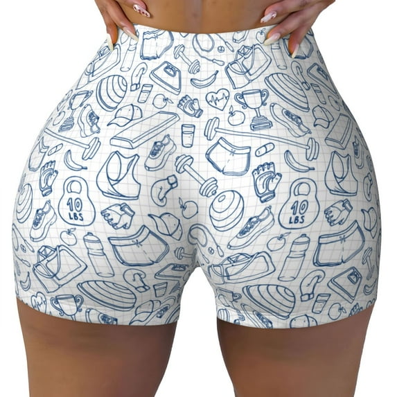 Fotbe Fitness Guru Seamless Shorts, Womens Workout Shorts High Waist Stretch Booty Short for Gym/Yoga/Running/Biking-XX-Large