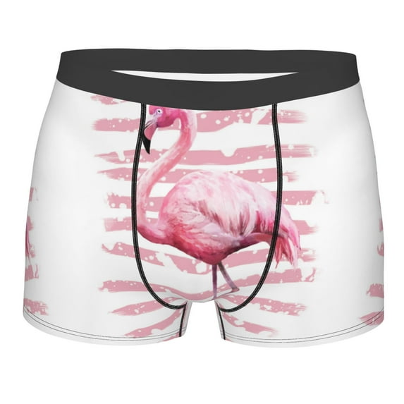 Fotbe Flamingo Men’s Total Support Pouch Boxer Briefs, X-Temp Cooling, Moisture-Wicking Underwear, Regular, Long-leg and Trunk-Large