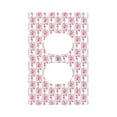 thumbnail image 1 of Fotbe Flamingo On Checkered Print Duplex Receptacle Wall Plate, 1-Gang 5.0" x3.0" Wall Outlet Covers, Dual Outlet Faceplates Covers, Color-matched Screws Included-Style S, 1 of 6