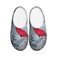 thumbnail image 1 of Fotbe Flamingo On The Jungle Pattern Women's Fuzzy Curly Fur Memory Foam Loafer Slippers Indoor Outdoor Slippers Winter Home Shoes-35/36, 1 of 7