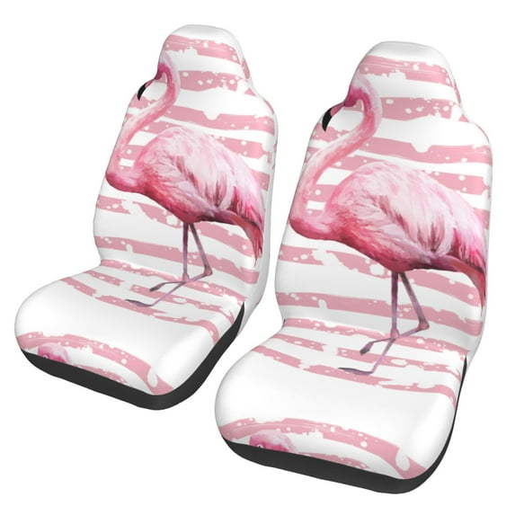Fotbe Flamingo Pattern Automotive Seat Covers for Cars Trucks and SUVs – Car Seat Covers for Front Seats,Protective Seat Covers,Vehicle Seat Covers, Set of 2