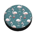 thumbnail image 1 of Fotbe Flamingo Spare Tire Cover Thickening Universal Fit for Jeep, Trailer, RV, SUV, Truck, Tough Tire Wheel Soft Cover-17 inch, 1 of 9