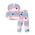 thumbnail image 1 of Fotbe Flamingo1 Pattern Long Sleeve Pajama Set for Men,Sleepwear Set,2-piece Loungewear Set,Soft PJs Comfy Nightwear with Pockets-Medium, 1 of 7