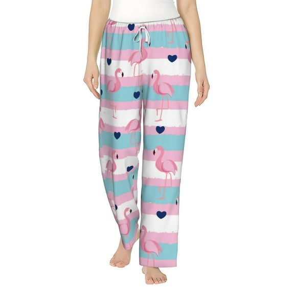 Fotbe Flamingo1 Women's Pajama Pants,Sleepwear Pants,Pj Bottoms Drawstring And Pockets-Large