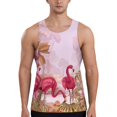 thumbnail image 1 of Fotbe Flamingos In The Tropical Forest Pattern Men's Quick Dry Workout Tank Top Gym Muscle Tee Fitness Bodybuilding Sleeveless T Shirt Breathable Workout Shirt-3X-Large, 1 of 1