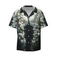 thumbnail image 1 of Fotbe Floral Angelic White Wings print Short Sleeve Button Down Shirts for Men Casual Summer Beach Wrinkle Free Shirt-XX-Large, 1 of 7