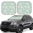 thumbnail image 1 of Fotbe Floral Daisy 2-Piece Car Windshield Sun Shade | Sun Blocker for Car Windshield | Foldable Automotive Interior Accessories for Sun Protection-Large, 1 of 7