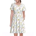 thumbnail image 1 of Fotbe Floral Pattern Dress Casual Womens Fashion Short Sleeve Maxi Dress T Shirt Dress Striped Long Color Block Maxi Dress, 1 of 6