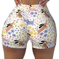 thumbnail image 1 of Fotbe Floral Puppy Seamless Shorts, Womens Workout Shorts High Waist Stretch Booty Short for Gym/Yoga/Running/Biking-Small, 1 of 9