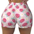 thumbnail image 1 of Fotbe Floral Strawberr Seamless Shorts, Womens Workout Shorts High Waist Stretch Booty Short for Gym/Yoga/Running/Biking-, 1 of 9