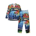 thumbnail image 1 of Fotbe Floral Truck Welcome Pattern Long Sleeve Pajama Set for Men,Sleepwear Set,2-piece Loungewear Set,Soft PJs Comfy Nightwear with Pockets-X-Large, 1 of 7